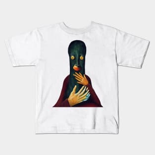 A surreal portrait of a strange creature with a long face Kids T-Shirt